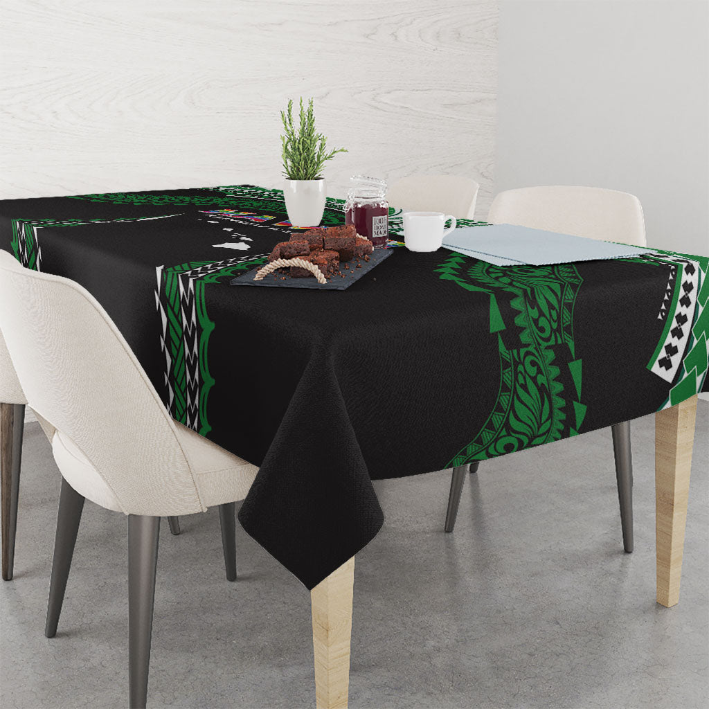 Hawaii Rainbow Warriors Tablecloth Polynesian Motif Black Color