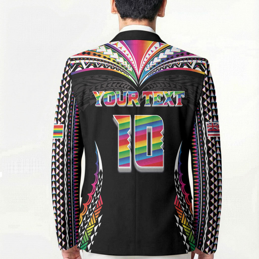 Custom Hawaii Rainbow Warriors Blazer Polynesian Motif Special Edition Rainbow Gradient