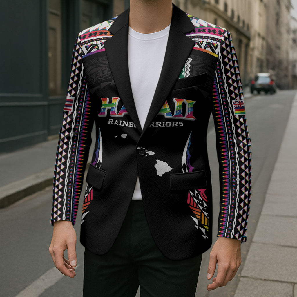 Custom Hawaii Rainbow Warriors Blazer Polynesian Motif Special Edition Rainbow Gradient