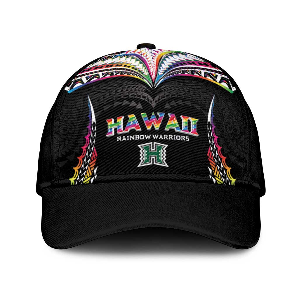 Hawaii Rainbow Warriors Classic Cap Polynesian Motif Special Edition Rainbow Gradient