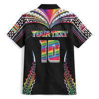Custom Hawaii Rainbow Warriors Hawaiian Shirt Polynesian Motif Special Edition Rainbow Gradient