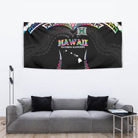 Hawaii Rainbow Warriors Tapestry Polynesian Motif Special Edition Rainbow Gradient