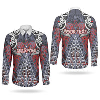 Personalised Aotearoa Iwi Ngapuhi Couples Matching Off Shoulder Maxi Dress and Long Sleeve Button Shirt Maori Motif Tribal