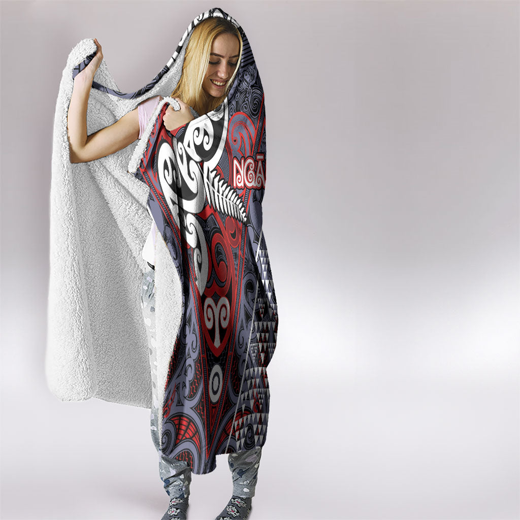 Aotearoa Iwi Ngapuhi Hooded Blanket Maori Motif Tribal