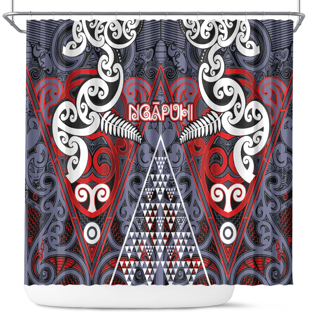 Aotearoa Iwi Ngapuhi Shower Curtain Maori Motif Tribal