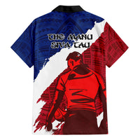 Samoa Rugby Family Matching Summer Maxi Dress and Hawaiian Shirt Siva Tau Dance Polynesian Tattoo Brush Style LT03 - Polynesian Pride
