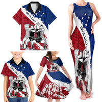 Samoa Rugby Family Matching Tank Maxi Dress and Hawaiian Shirt Siva Tau Dance Polynesian Tattoo Brush Style LT03 - Polynesian Pride