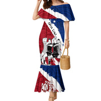 Samoa Rugby Mermaid Dress Siva Tau Dance Polynesian Tattoo Brush Style LT03 Women Red - Polynesian Pride