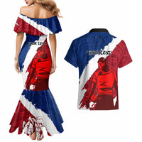 Custom Samoa Rugby Couples Matching Mermaid Dress and Hawaiian Shirt Siva Tau Dance Polynesian Tattoo Brush Style LT03 - Polynesian Pride