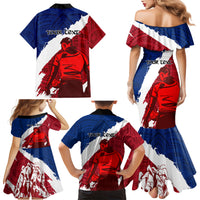 Custom Samoa Rugby Family Matching Mermaid Dress and Hawaiian Shirt Siva Tau Dance Polynesian Tattoo Brush Style LT03 - Polynesian Pride