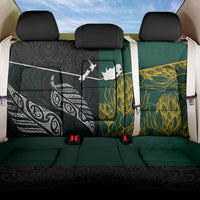 South Africa and New Zealand Back Car Seat Cover King Protea and Silver Fern Mix Culture Pattern LT03 One Size Black - Polynesian Pride