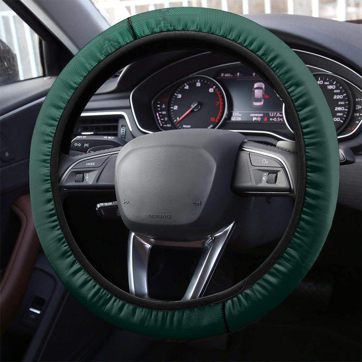South Africa and New Zealand Steering Wheel Cover King Protea and Silver Fern Mix Culture Pattern LT03 - Polynesian Pride
