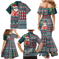 Hawaii Mele Kalikimaka Family Matching Mermaid Dress and Hawaiian Shirt Aloha and Christmas Elements Patchwork Turquoise Style LT03 - Polynesian Pride