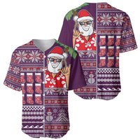 Hawaii Mele Kalikimaka Baseball Jersey Aloha and Christmas Elements Patchwork Pink Style LT03 - Polynesian Pride