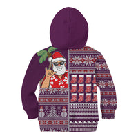 Hawaii Mele Kalikimaka Kid Hoodie Aloha and Christmas Elements Patchwork Pink Style LT03 - Polynesian Pride