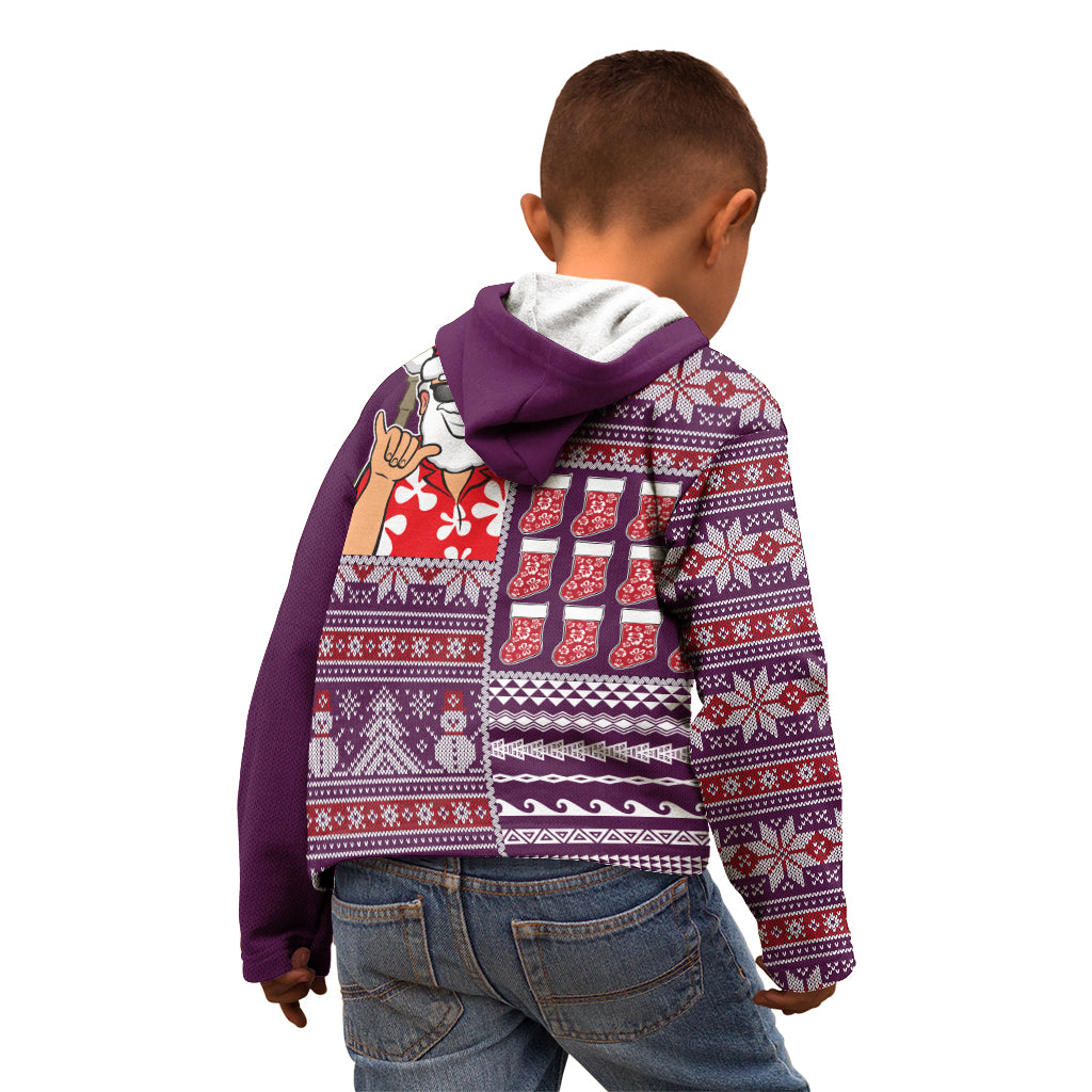 Hawaii Mele Kalikimaka Kid Hoodie Aloha and Christmas Elements Patchwork Pink Style LT03 - Polynesian Pride