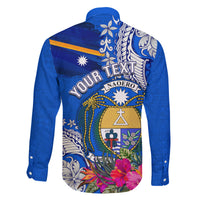 Personalised Nauru Coat of Arms Family Matching Tank Maxi Dress and Hawaiian Shirt Tropical Flower Polynesian Pattern LT03 - Polynesian Pride
