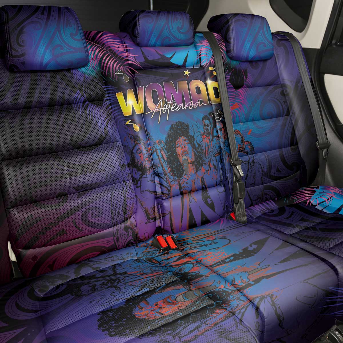 Aotearoa Arts Festival 2025 Back Car Seat Cover Maori Music Art Dance - Rhythmic Vibes LT03 - Polynesian Pride