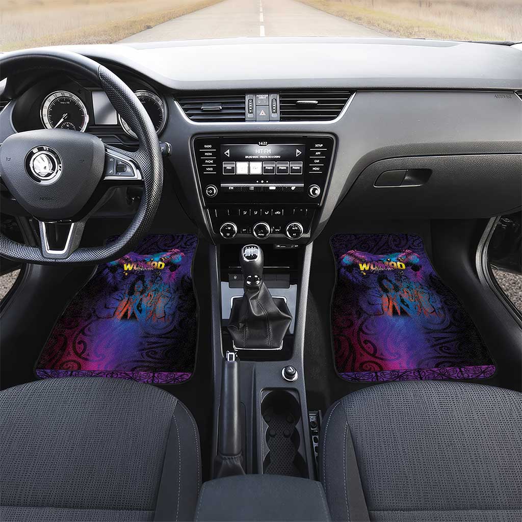 Aotearoa Arts Festival 2025 Car Mats Maori Music Art Dance - Rhythmic Vibes LT03 Set 2pcs - Front Black - Polynesian Pride