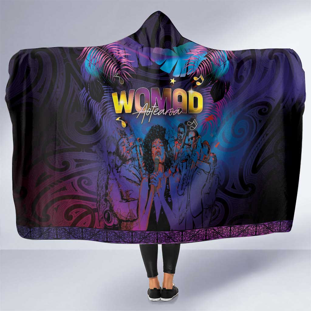 Aotearoa Arts Festival 2025 Hooded Blanket Maori Music Art Dance - Rhythmic Vibes LT03 One Size Black - Polynesian Pride