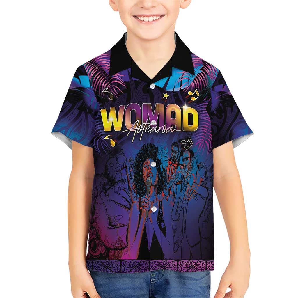 Aotearoa Arts Festival 2025 Kid Hawaiian Shirt Maori Music Art Dance - Rhythmic Vibes LT03 Kid Black - Polynesian Pride