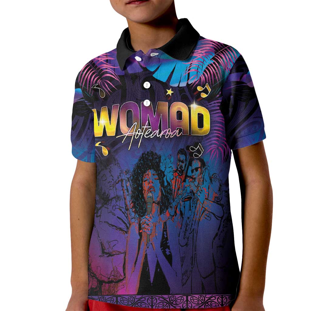 Aotearoa Arts Festival 2025 Kid Polo Shirt Maori Music Art Dance - Rhythmic Vibes LT03 Kid Black - Polynesian Pride