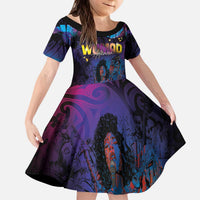 Aotearoa Arts Festival 2025 Kid Short Sleeve Dress Maori Music Art Dance - Rhythmic Vibes LT03 KID Black - Polynesian Pride