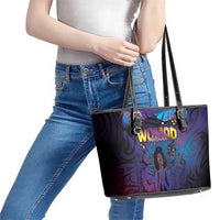 Aotearoa Arts Festival 2025 Leather Tote Bag Maori Music Art Dance - Rhythmic Vibes LT03 - Polynesian Pride