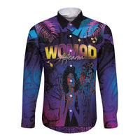 Aotearoa Arts Festival 2025 Long Sleeve Button Shirt Maori Music Art Dance - Rhythmic Vibes LT03 Unisex Black - Polynesian Pride