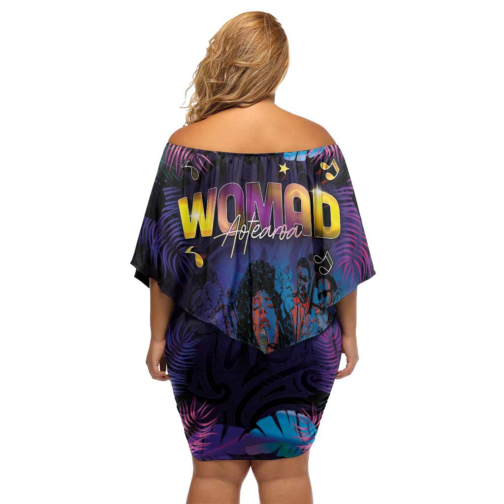 Aotearoa Arts Festival 2025 Off Shoulder Short Dress Maori Music Art Dance - Rhythmic Vibes LT03 - Polynesian Pride