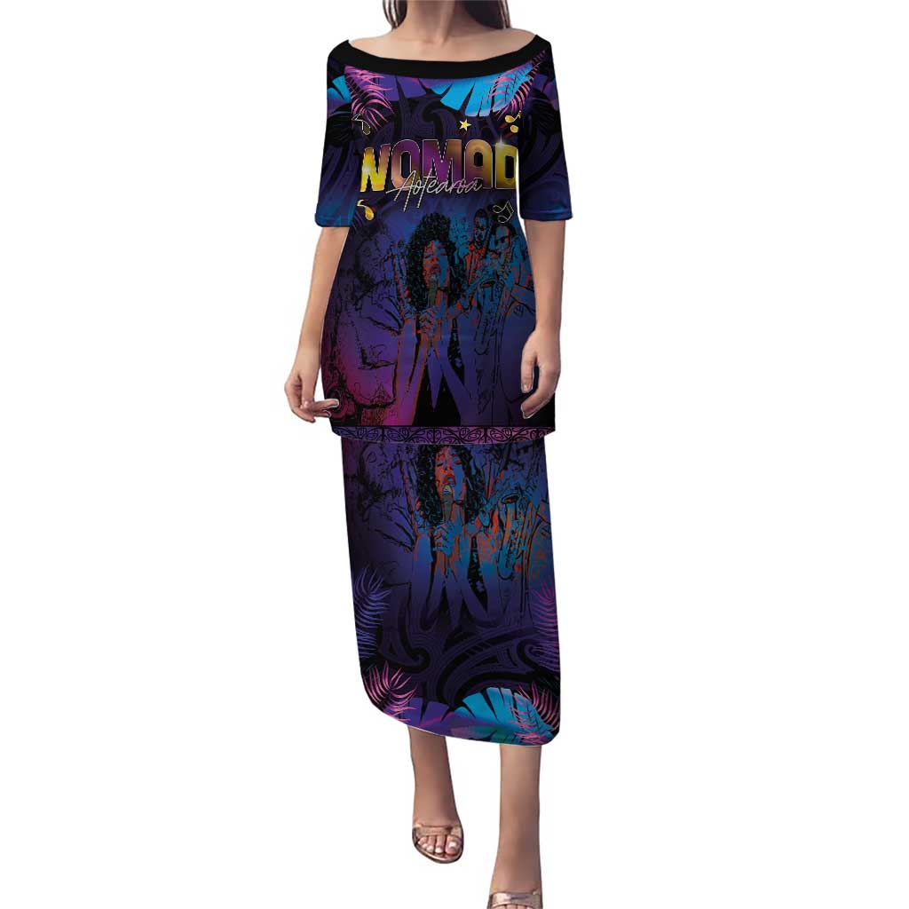 Aotearoa Arts Festival 2025 Puletasi Maori Music Art Dance - Rhythmic Vibes LT03 Long Dress Black - Polynesian Pride