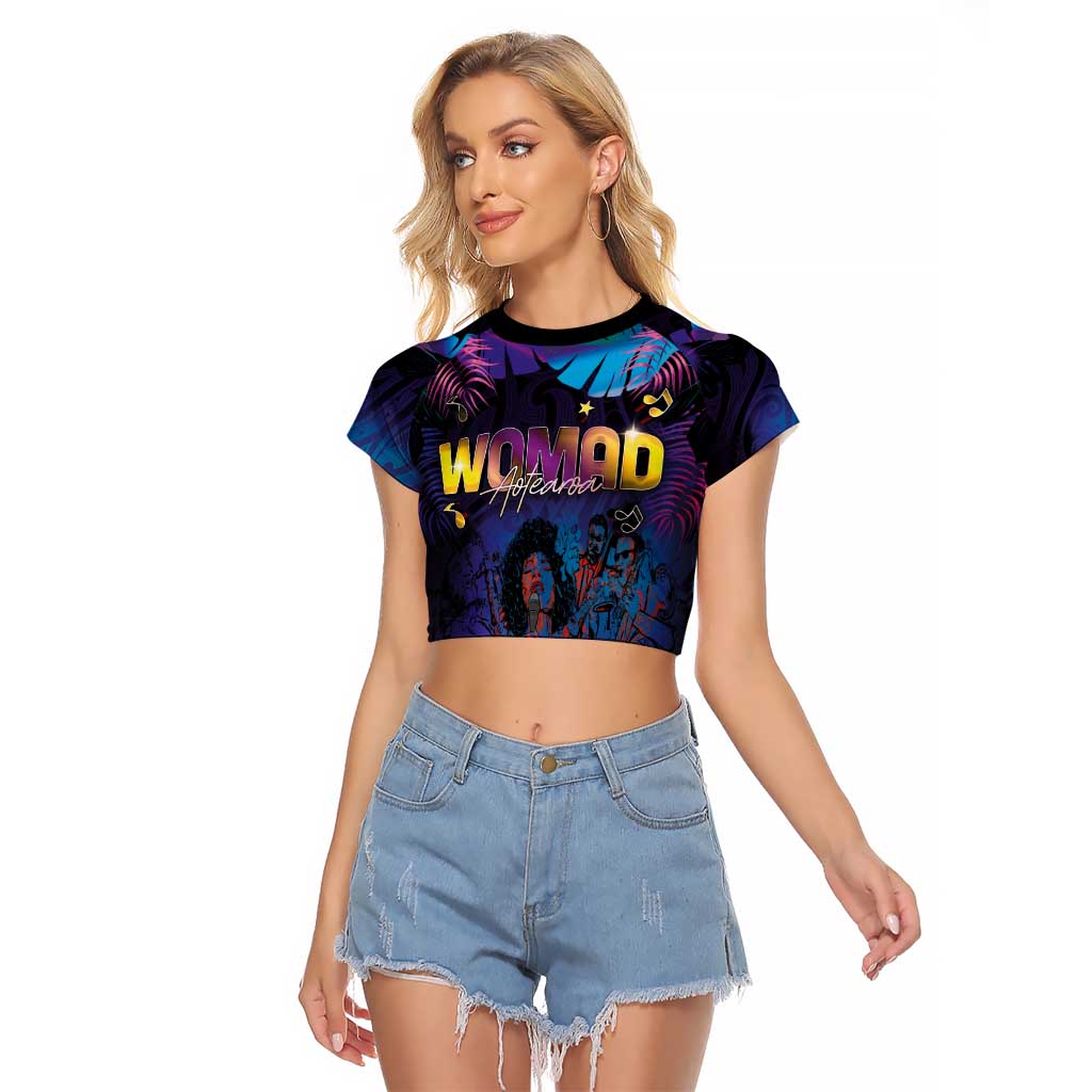 Aotearoa Arts Festival 2025 Raglan Cropped T Shirt Maori Music Art Dance - Rhythmic Vibes