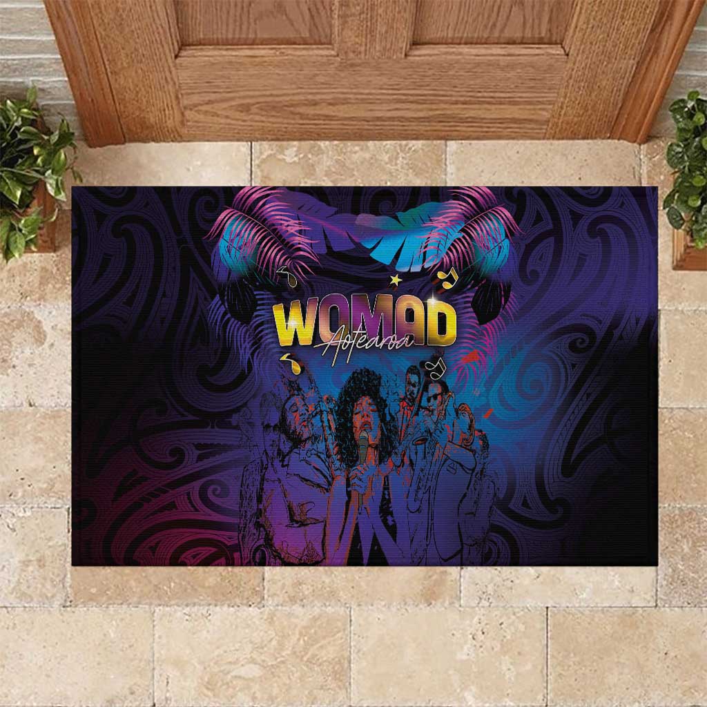 Aotearoa Arts Festival 2025 Rubber Doormat Maori Music Art Dance - Rhythmic Vibes LT03 Black - Polynesian Pride