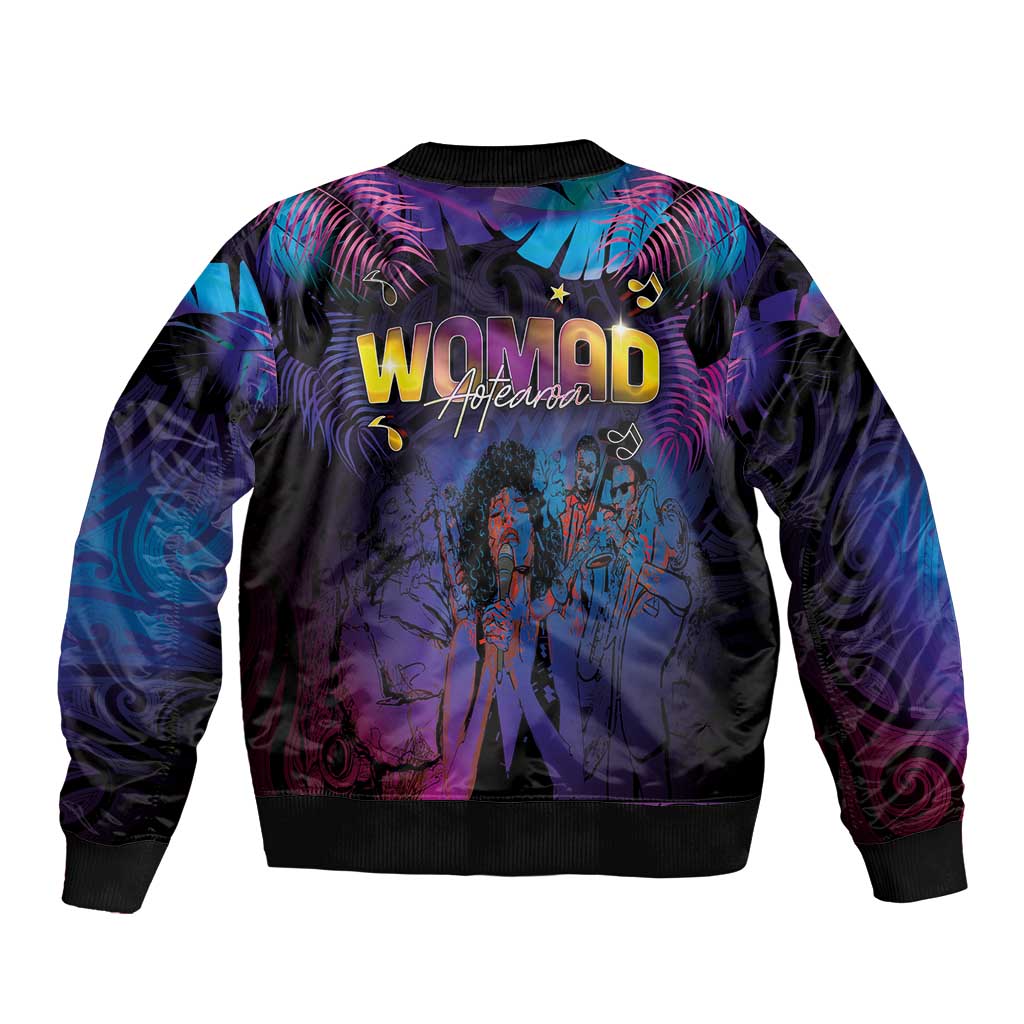 Aotearoa Arts Festival 2025 Sleeve Zip Bomber Jacket Maori Music Art Dance - Rhythmic Vibes