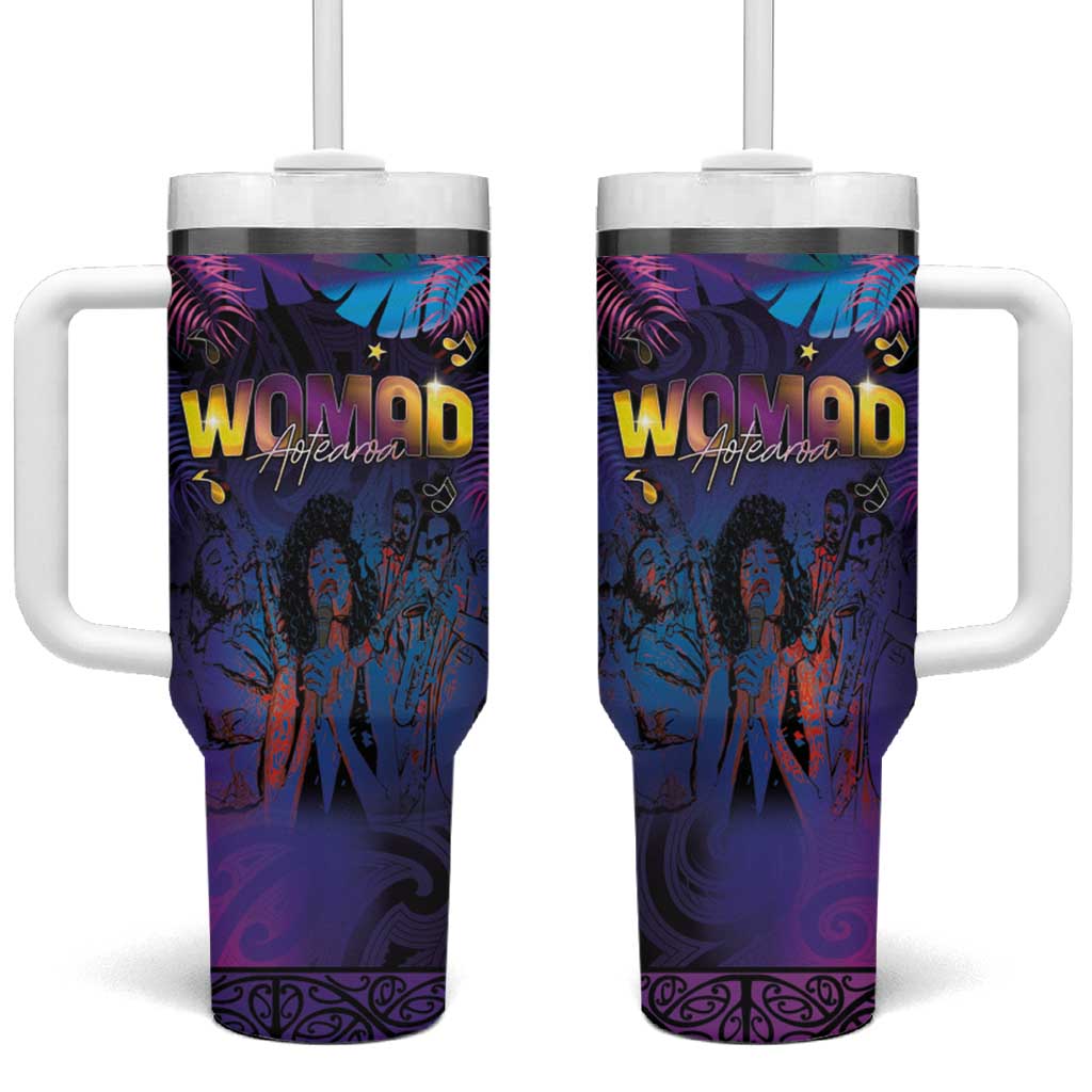 Aotearoa Arts Festival 2025 Tumbler With Handle Maori Music Art Dance - Rhythmic Vibes LT03 One Size: 40 oz Black - Polynesian Pride