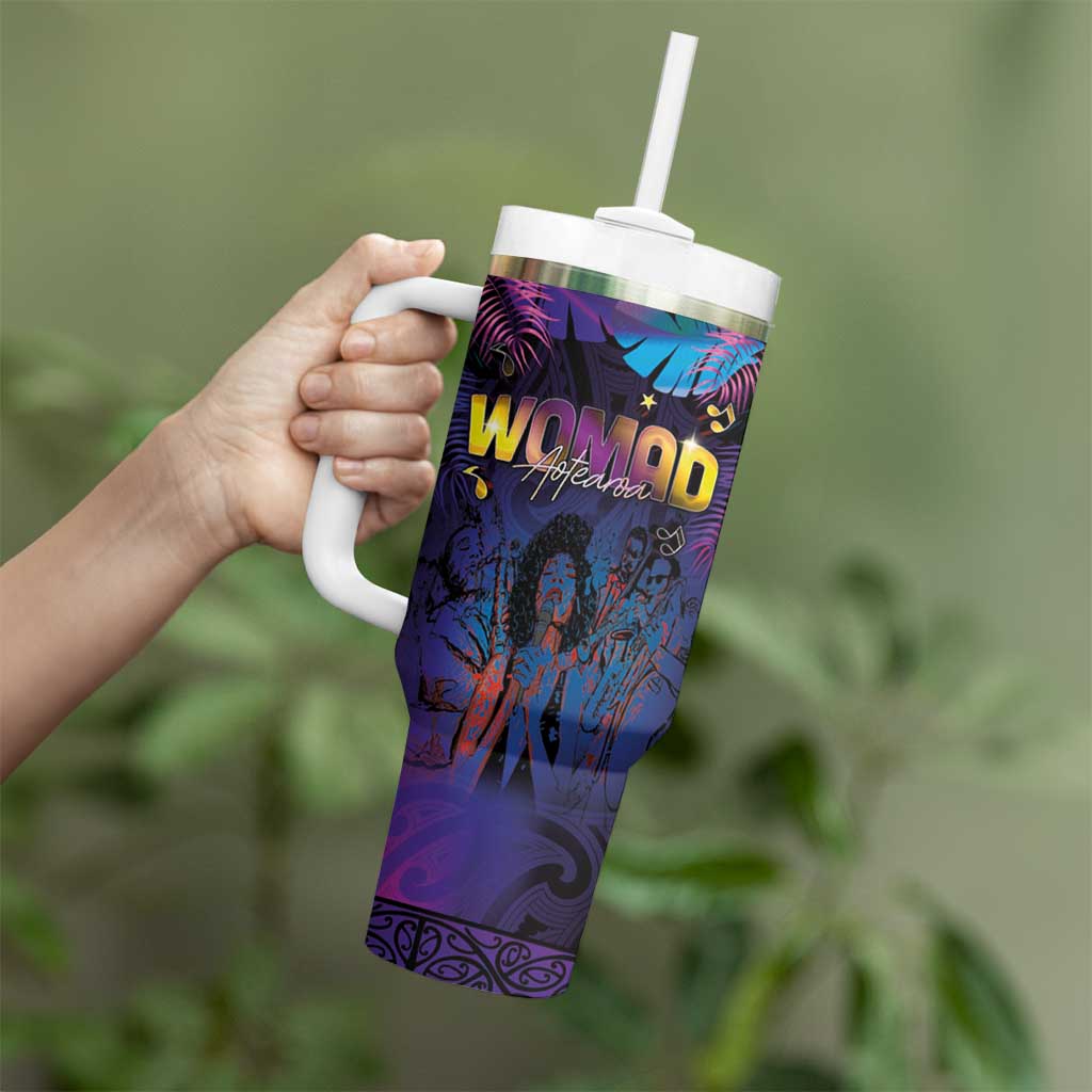 Aotearoa Arts Festival 2025 Tumbler With Handle Maori Music Art Dance - Rhythmic Vibes LT03 - Polynesian Pride