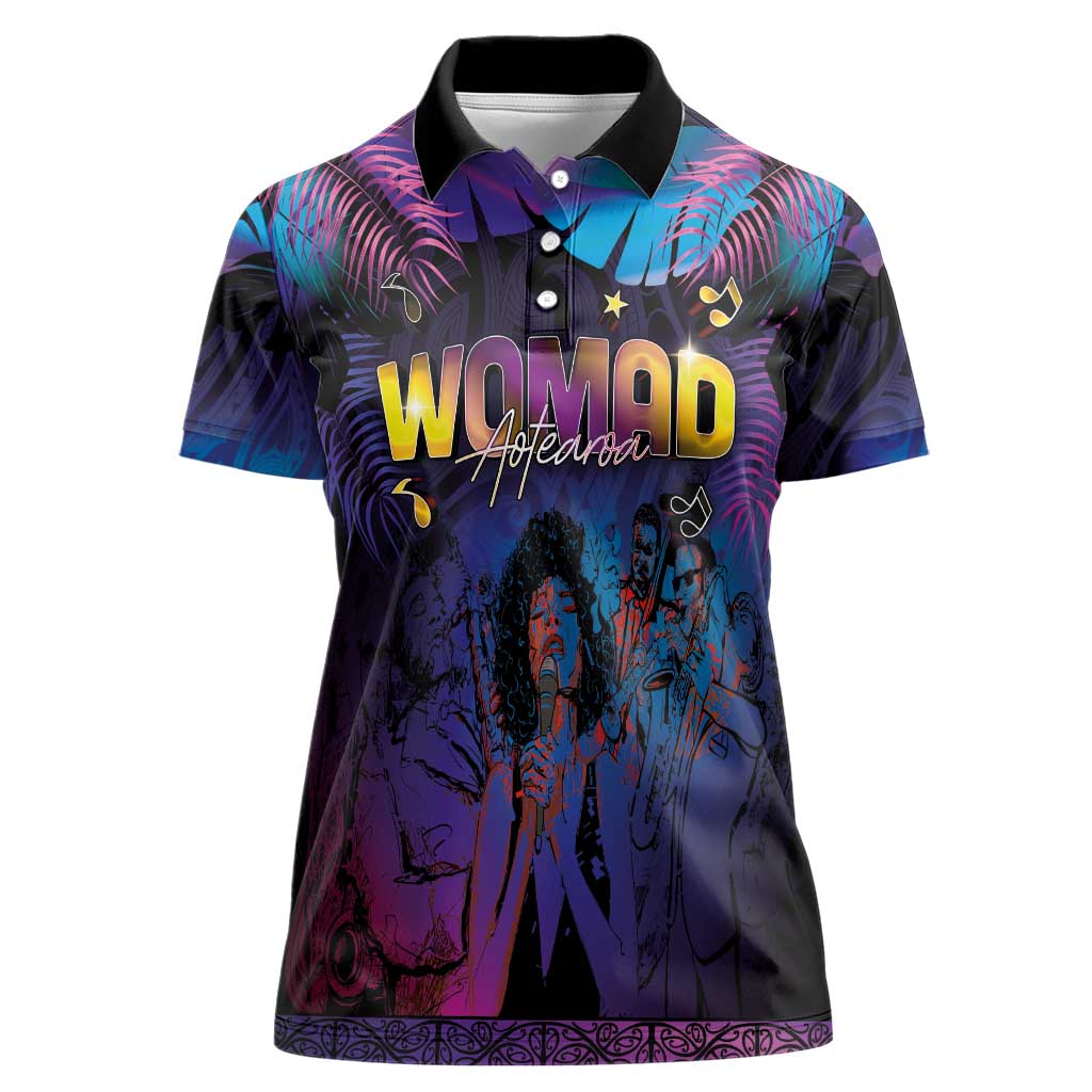 Aotearoa Arts Festival 2025 Women Polo Shirt Maori Music Art Dance - Rhythmic Vibes LT03 Female Black - Polynesian Pride