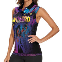 Aotearoa Arts Festival 2025 Women Sleeveless Polo Shirt Maori Music Art Dance - Rhythmic Vibes LT03 - Polynesian Pride