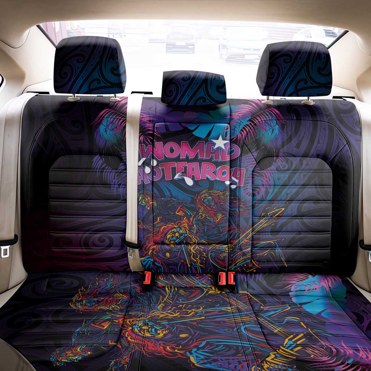 Aotearoa Arts Festival 2025 Back Car Seat Cover Maori Performing Art and Music - Rhythmic Vibes LT03 - Polynesian Pride