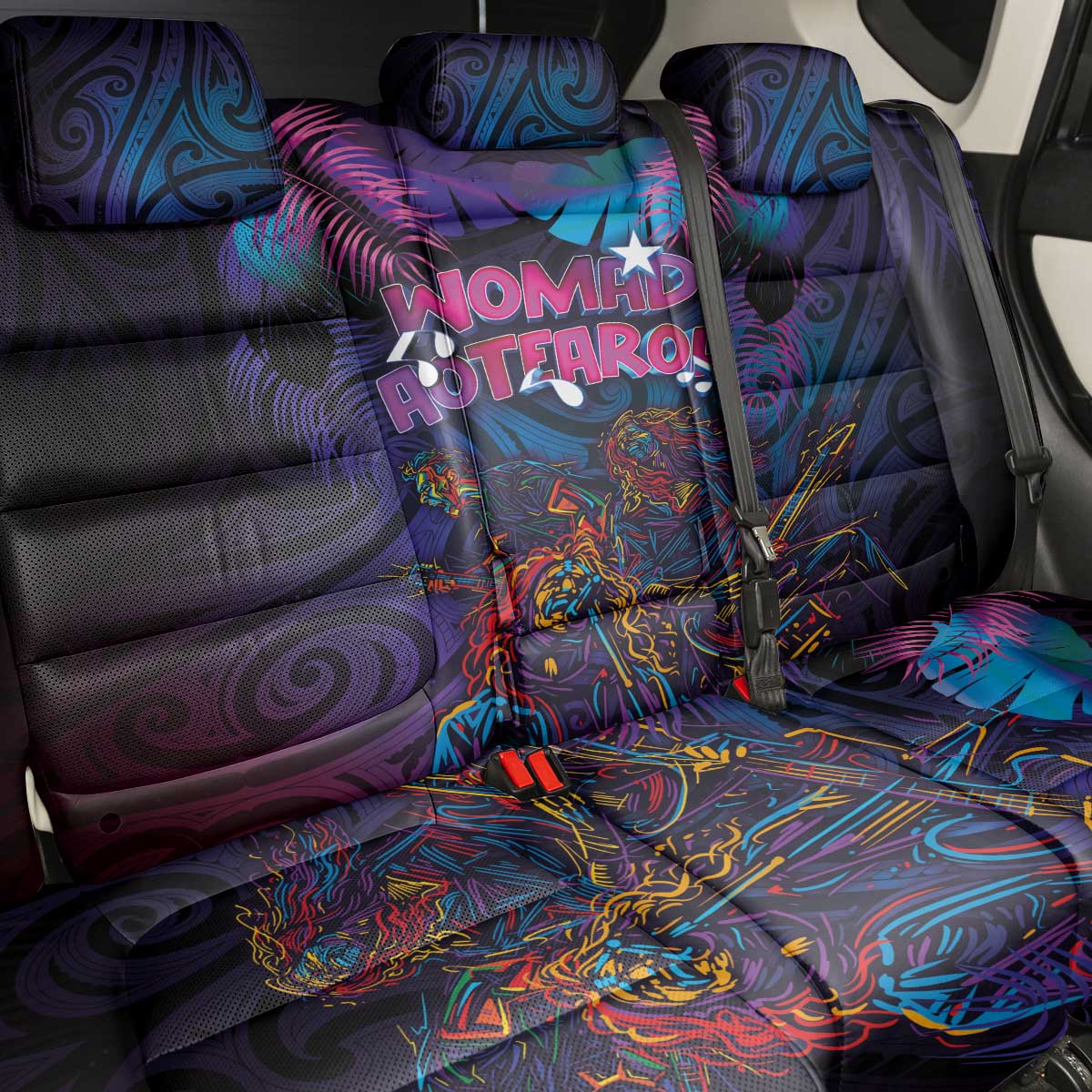 Aotearoa Arts Festival 2025 Back Car Seat Cover Maori Performing Art and Music - Rhythmic Vibes LT03 - Polynesian Pride