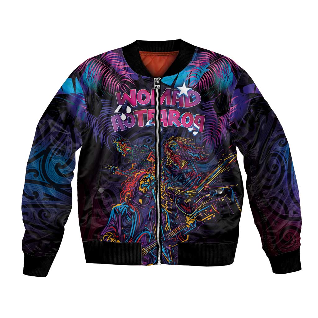Aotearoa Arts Festival 2025 Bomber Jacket Maori Performing Art and Music - Rhythmic Vibes LT03 Unisex Black - Polynesian Pride