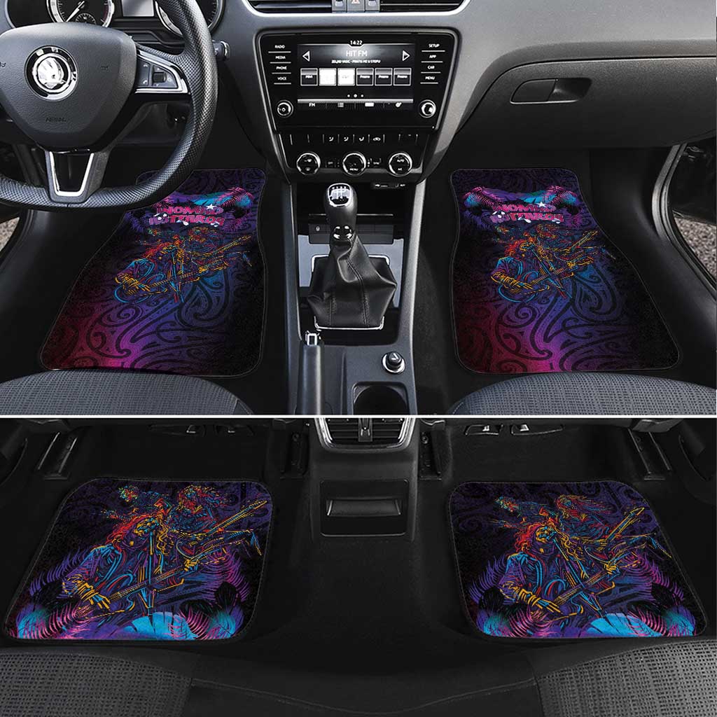 Aotearoa Arts Festival 2025 Car Mats Maori Performing Art and Music - Rhythmic Vibes LT03 Set 4pcs Black - Polynesian Pride