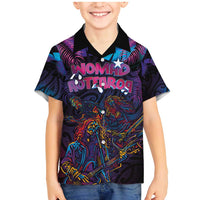 Aotearoa Arts Festival 2025 Family Matching Mermaid Dress and Hawaiian Shirt Maori Performing Art and Music - Rhythmic Vibes LT03 Son's Shirt Black - Polynesian Pride
