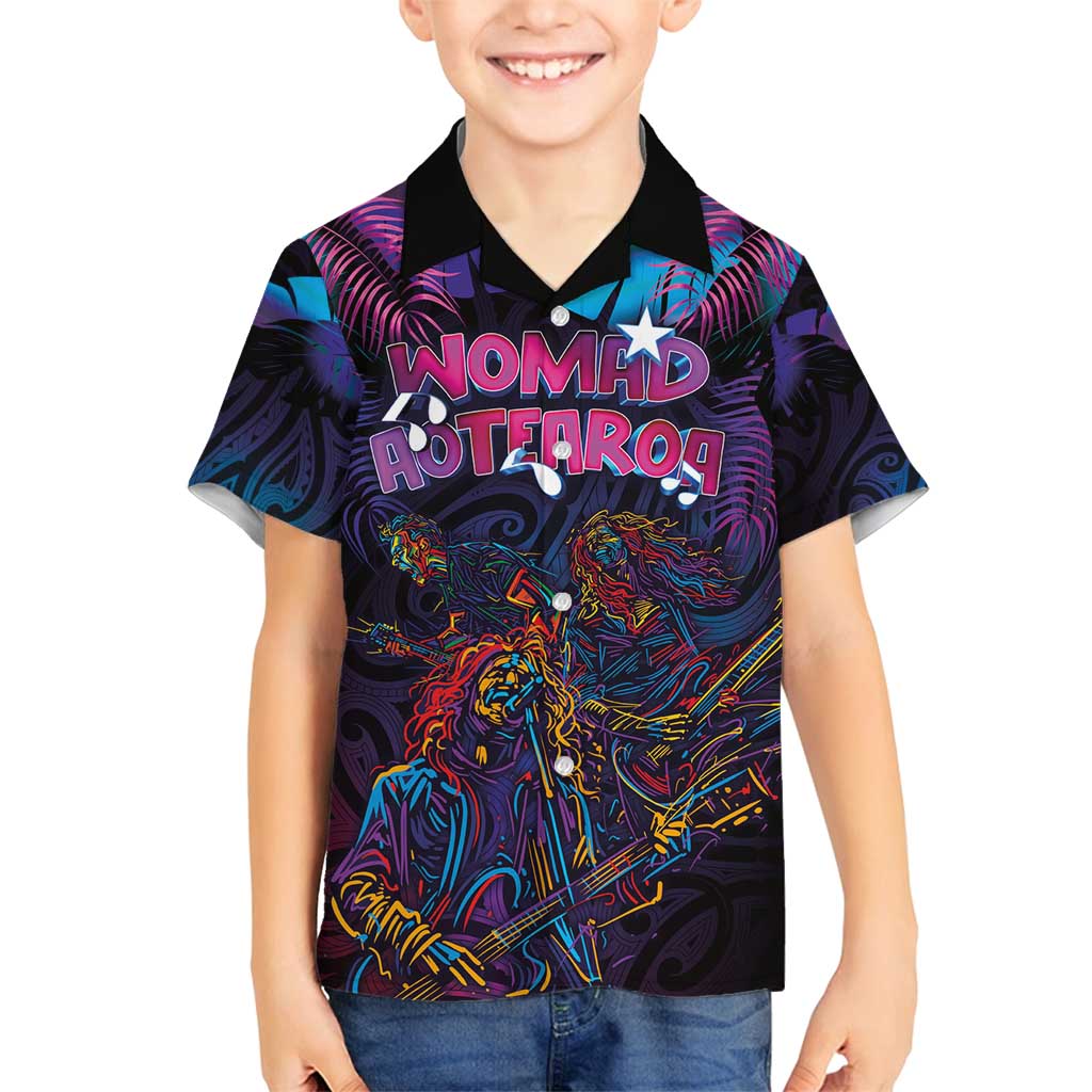 Aotearoa Arts Festival 2025 Family Matching Summer Maxi Dress and Hawaiian Shirt Maori Performing Art and Music - Rhythmic Vibes LT03 Son's Shirt Black - Polynesian Pride