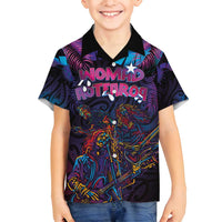 Aotearoa Arts Festival 2025 Family Matching Summer Maxi Dress and Hawaiian Shirt Maori Performing Art and Music - Rhythmic Vibes LT03 Son's Shirt Black - Polynesian Pride