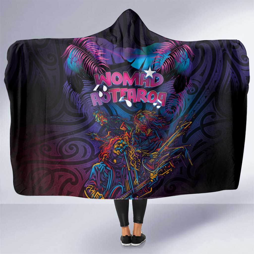 Aotearoa Arts Festival 2025 Hooded Blanket Maori Performing Art and Music - Rhythmic Vibes LT03 One Size Black - Polynesian Pride