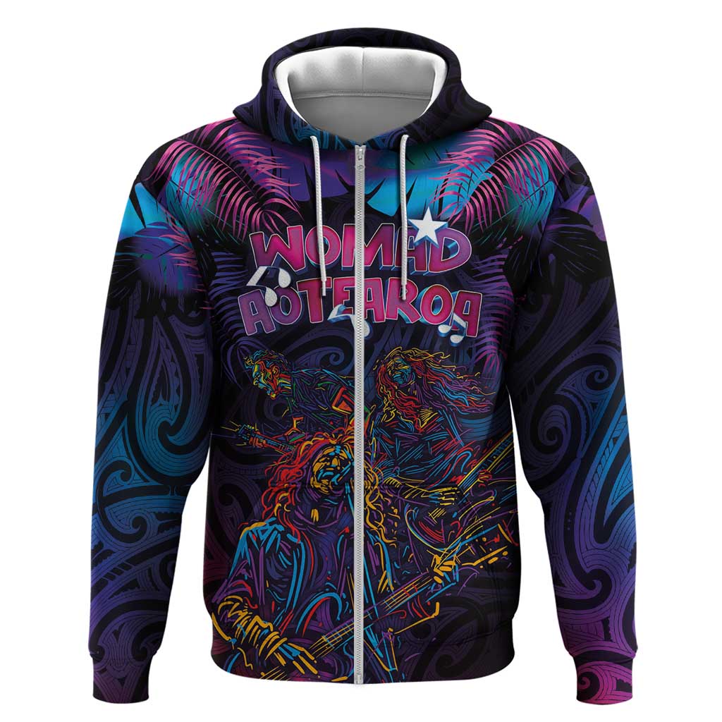 Aotearoa Arts Festival 2025 Hoodie Maori Performing Art and Music - Rhythmic Vibes LT03 Zip Hoodie Black - Polynesian Pride