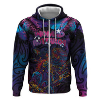 Aotearoa Arts Festival 2025 Hoodie Maori Performing Art and Music - Rhythmic Vibes LT03 Zip Hoodie Black - Polynesian Pride