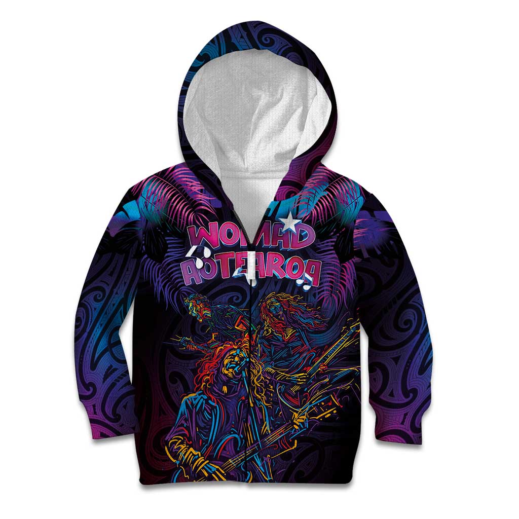 Aotearoa Arts Festival 2025 Kid Hoodie Maori Performing Art and Music - Rhythmic Vibes LT03 Zip Hoodie Black - Polynesian Pride