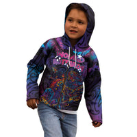Aotearoa Arts Festival 2025 Kid Hoodie Maori Performing Art and Music - Rhythmic Vibes LT03 - Polynesian Pride